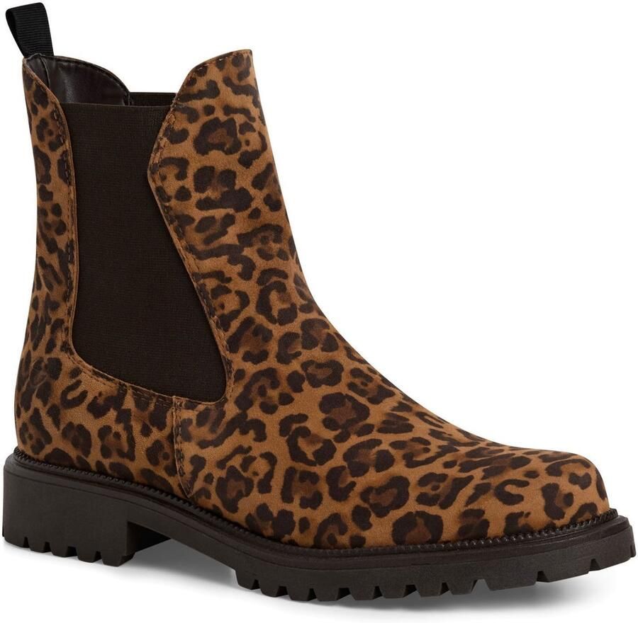 Tamaris dames chelsea boot leren laarzen enkellaars dames luipaard M2542741
