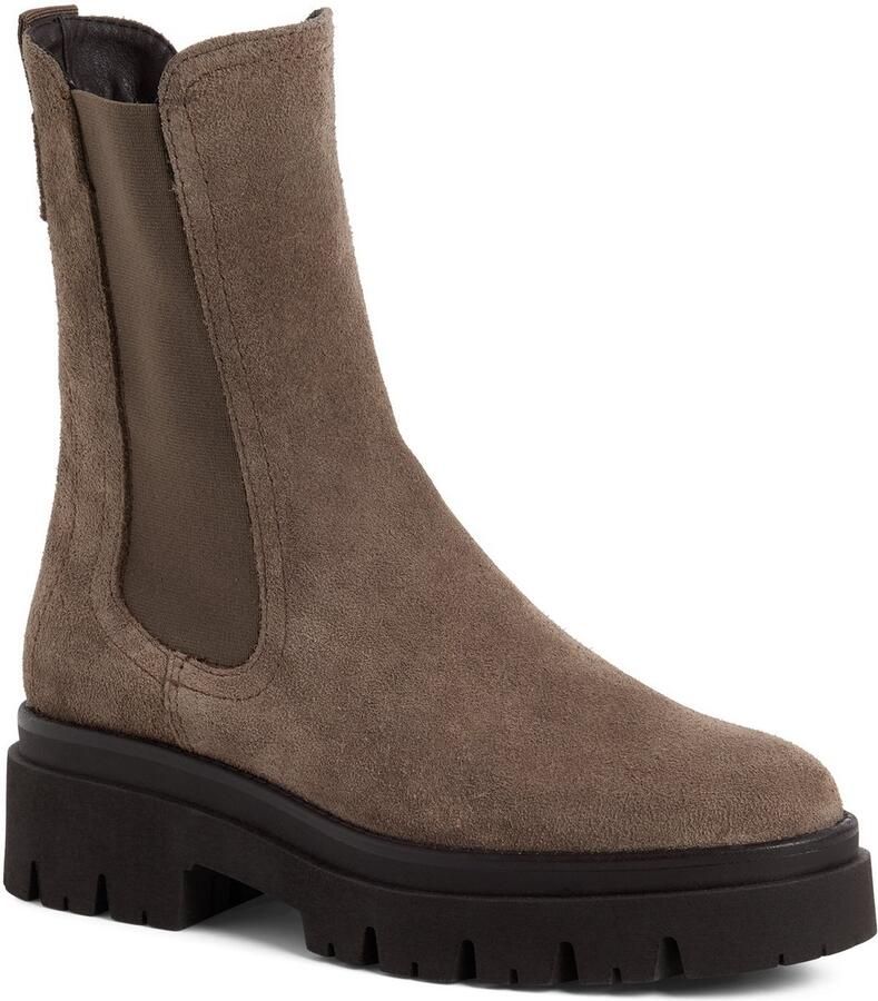 Tamaris dames leren Chelsea-laars 1-25992-41-378 dames enkellaars taupe