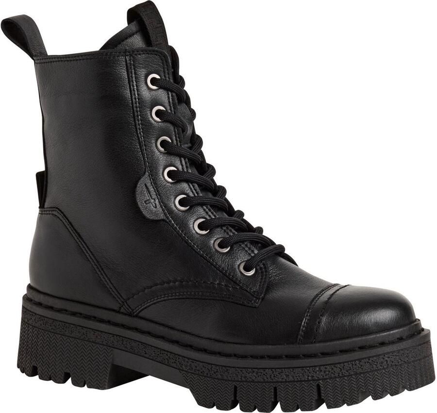 Tamaris Veterlaarsjes blokhak plateau veterboots met t-prägung op het label