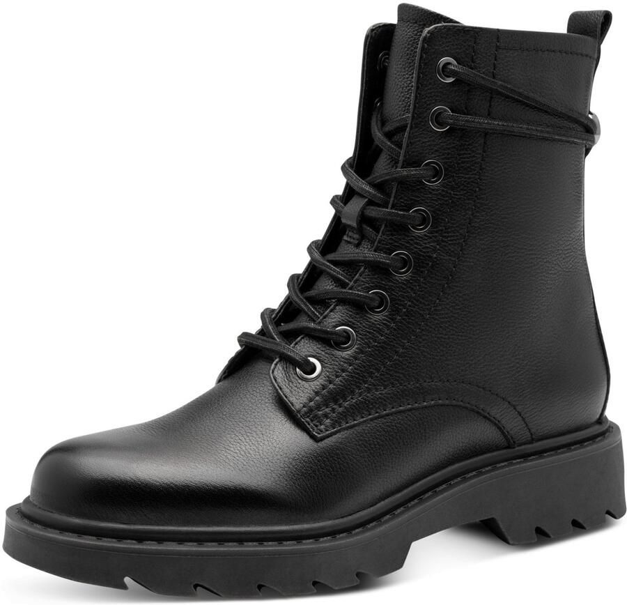 Tamaris Veterlaarsjes blokhak veterboots met schachtomwikkelende veters