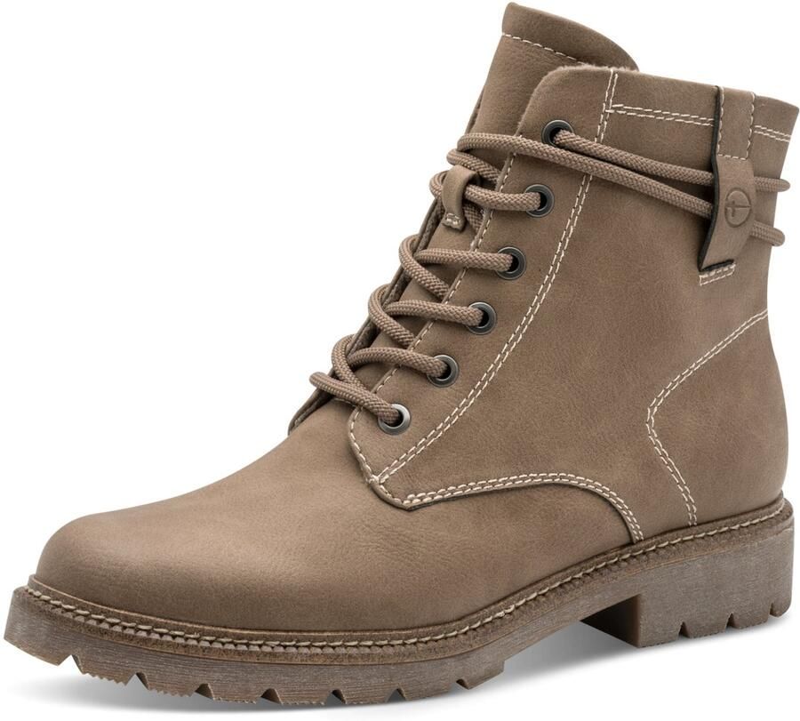 Tamaris Veterlaarsjes blokhak veterschoenen in vegan verwerking