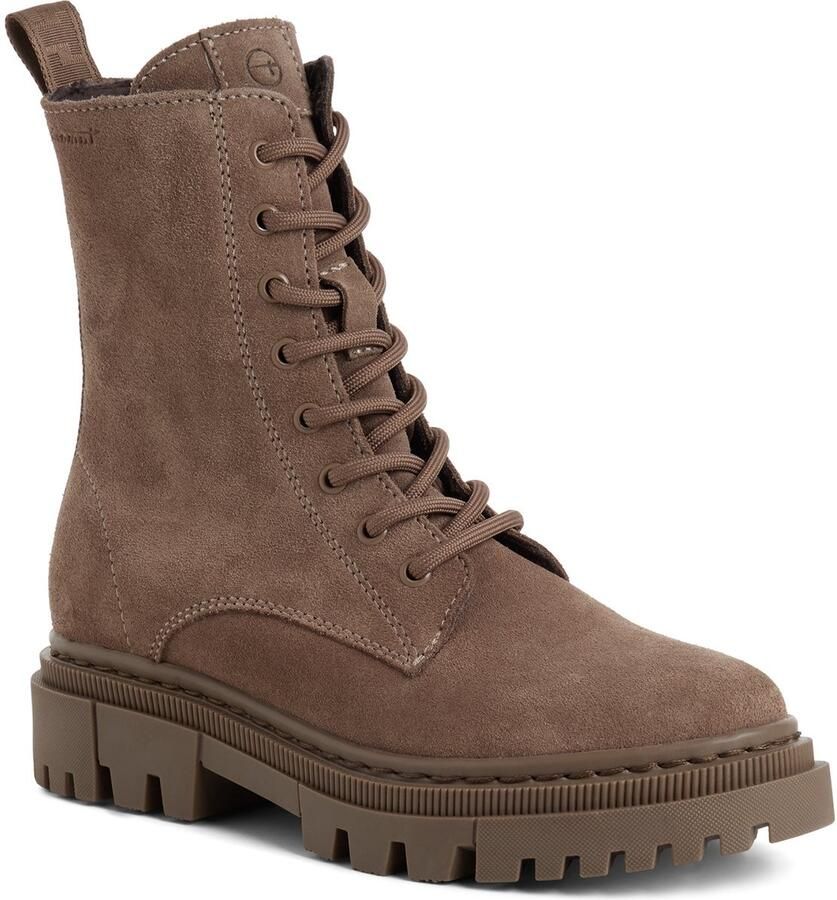 Tamaris dameslaarzen leren enkellaarzen 1-25276-41-341 dames beige
