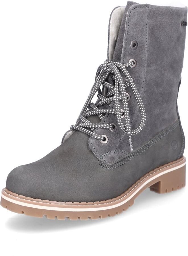 Tamaris Winterlaarzen blokhak winterlaarsjes veterschoenen met duo-tex-uitrusting