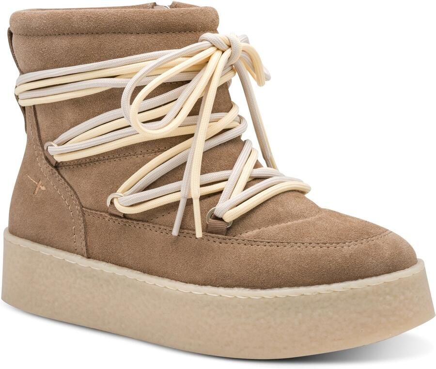 Tamaris dames enkellaarsjes gevoerd beige 1-26803