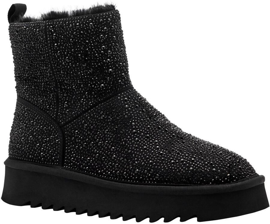 Tamaris Winterlaarzen plateau enkellaars bezet met allover-strassstenen