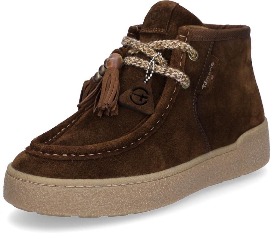 Tamaris dames leren hoge sneaker 1-25406-47-311 voor vrouwen boho-stijl bruin - Foto 2