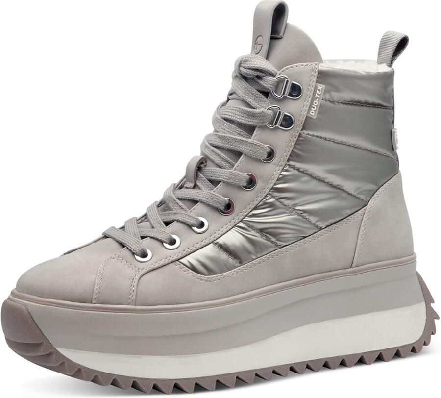 Tamaris dames enkellaarsjes gevoerd 1-26257-43 laarzen warme voering beige vegan