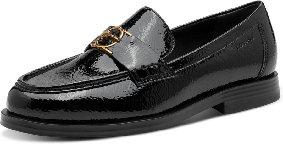 Tamaris Instappers blokhak loafer zakelijke schoen in vegan verwerking