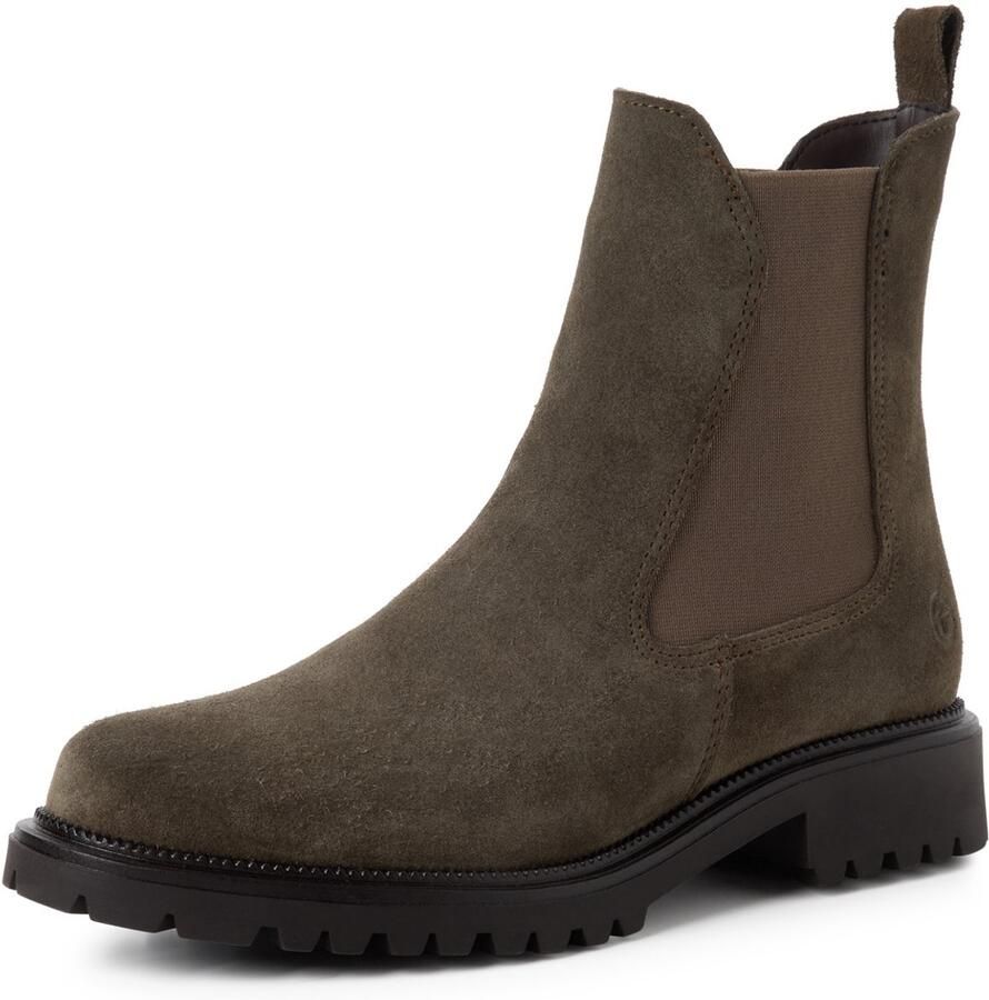 Tamaris dames Chelsea boot leren laarzen enkellaarzen dames M2542741 olijf
