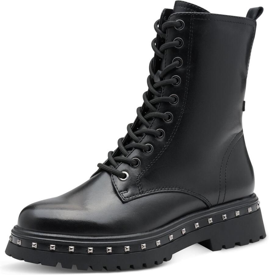 Tamaris Veterschoenen blokhak plateau veterlaarsjes met studs op de zoolrand