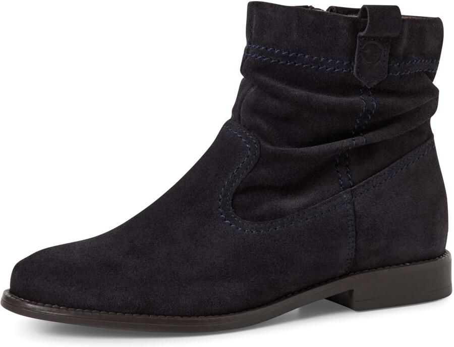 Tamaris Laarsjes blokhak laarzen met plooien in slouchy look