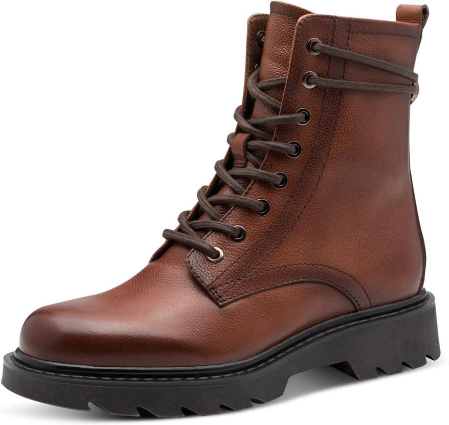 Tamaris Veterlaarsjes blokhak veterboots met schachtomwikkelende veters