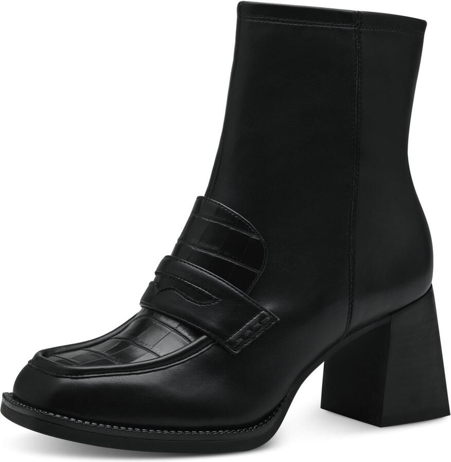 Tamaris Trendy vegan enkellaars met opvallende hak Zwart Dames - Foto 2
