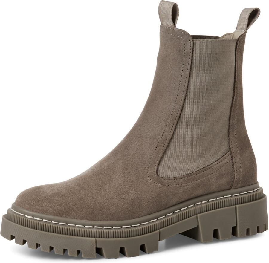 Tamaris dames chelsea boot 1-25491-41 200 leren laarzen enkellaars vrouwen leer M2549141 grijs