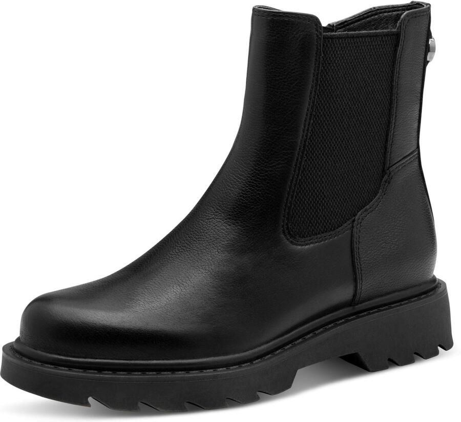 Tamaris Chelsea-boots blokhak enkellaarsjes met stretchinzet aan de buitenkant
