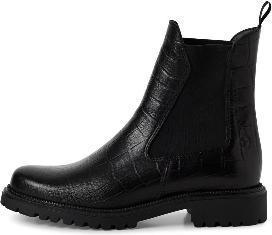 Tamaris dames Chelsea boot leren laarzen enkellaarzen dames M2542741 zwart croco - Foto 2