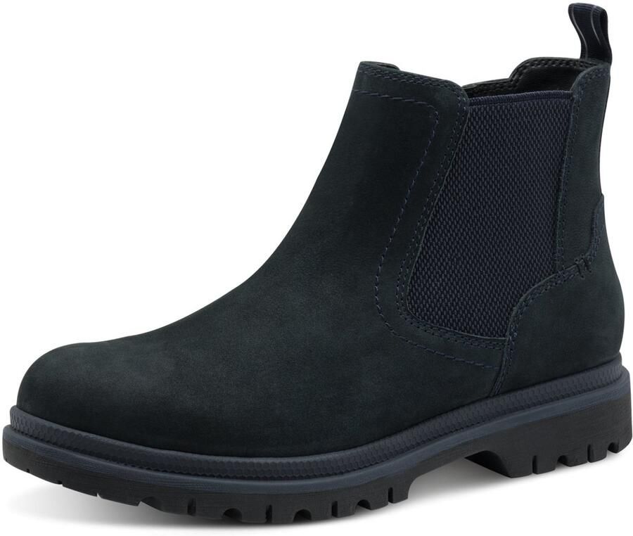 Tamaris Chelsea-boots blokhak basic laarzen enkellaarsjes met subtiele siernaden