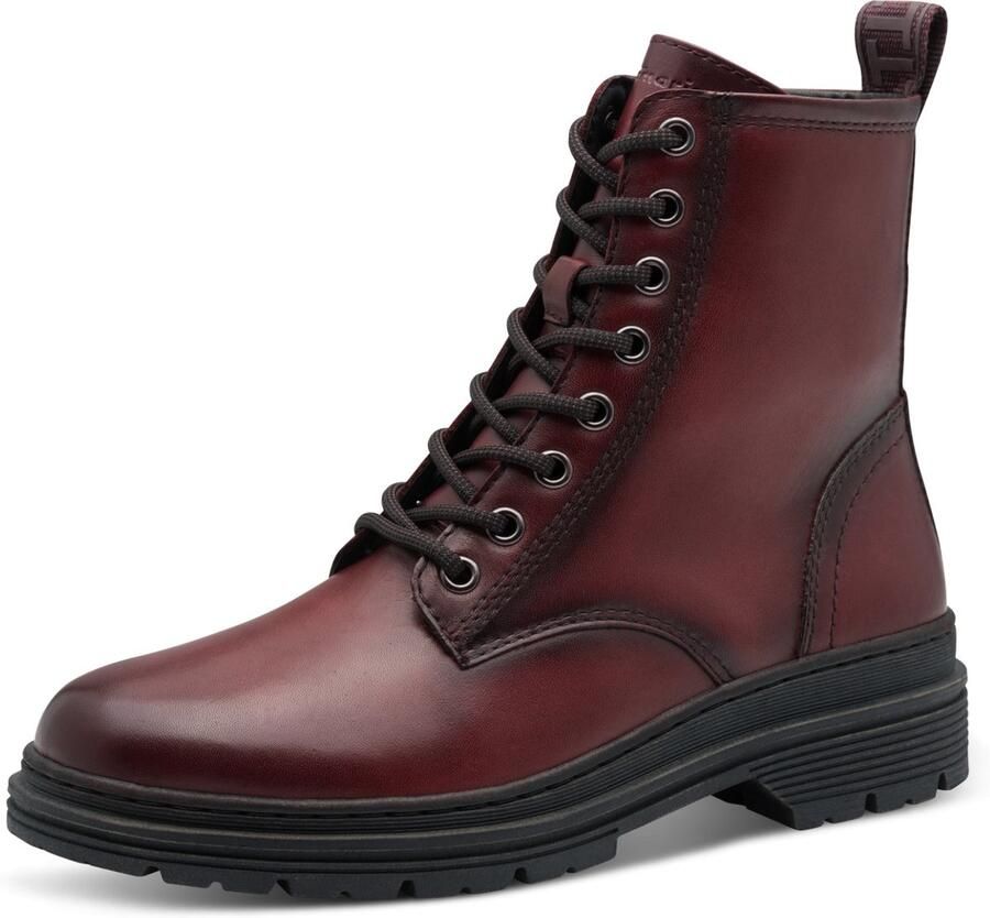 Tamaris Hoge veterschoenen blokhak veterlaarsje in trendy used look