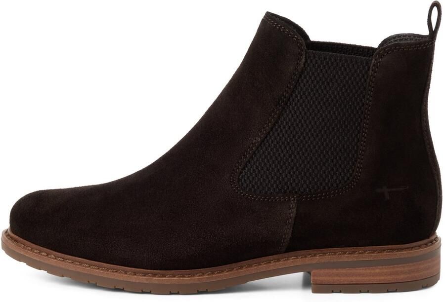 Tamaris Chelsea-laarsjes voor dames leren enkellaarsjes 1-25056-41-347 dames bruin