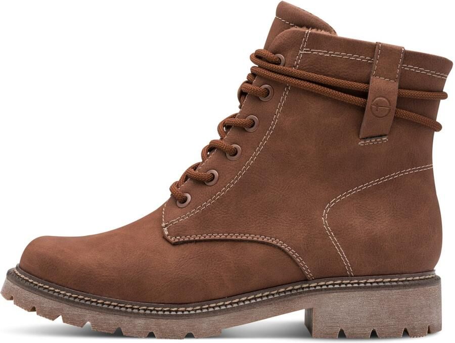 Tamaris Veterlaarsjes blokhak veterschoenen in vegan verwerking