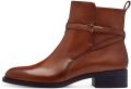 Tamaris Laarsjes blokhak business schoen ankleboots met t-logo decoratie - Bruin