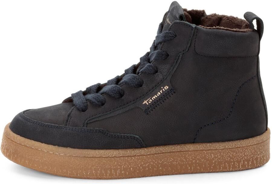 Tamaris dames leren enkellaarsjes 1-25203-45-805 Laarzen Leren gevoerd Blauw - Foto 3