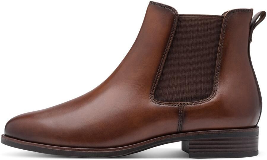 Tamaris Chelsea-boots blokhak basic enkellaarsjes met antiek finish