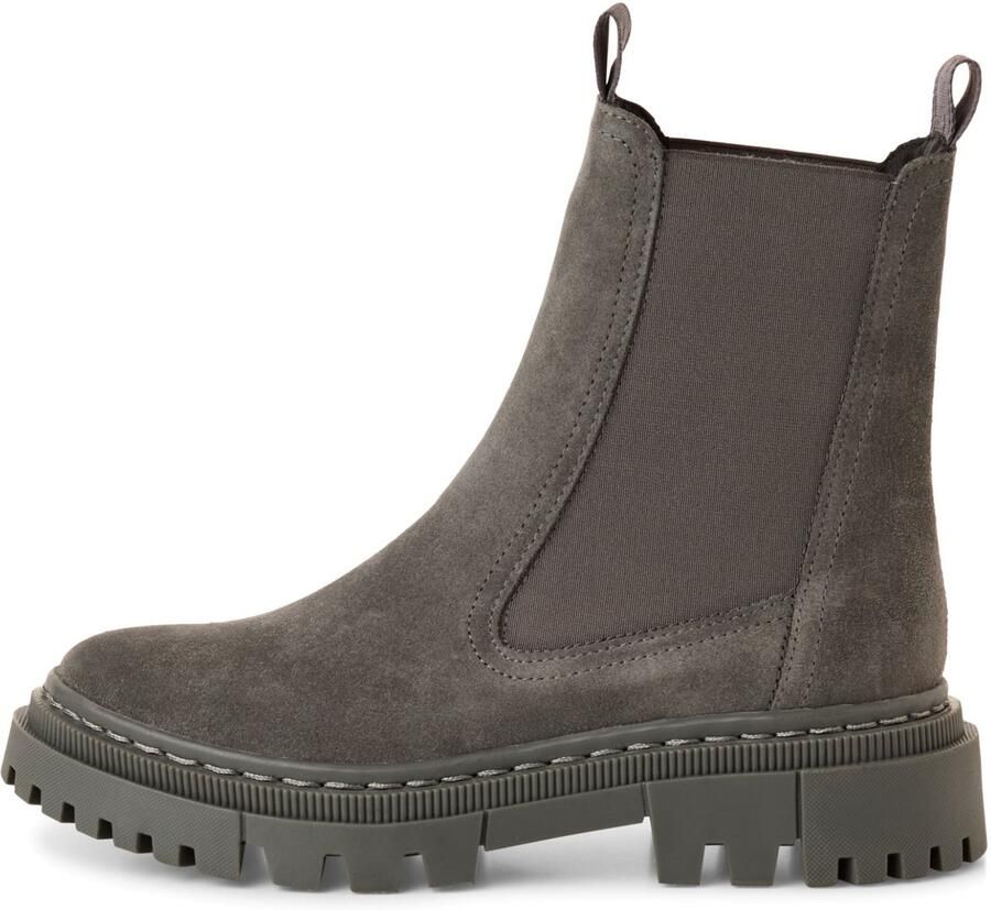 Tamaris dames chelsea boot leren laarzen enkellaars vrouwen leer M2549141 grijs - Foto 2