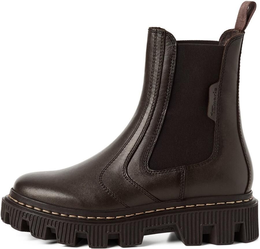Tamaris dames leren Chelsea-laars 1-25488-47-304 enkellaarsjes voor dames bruin