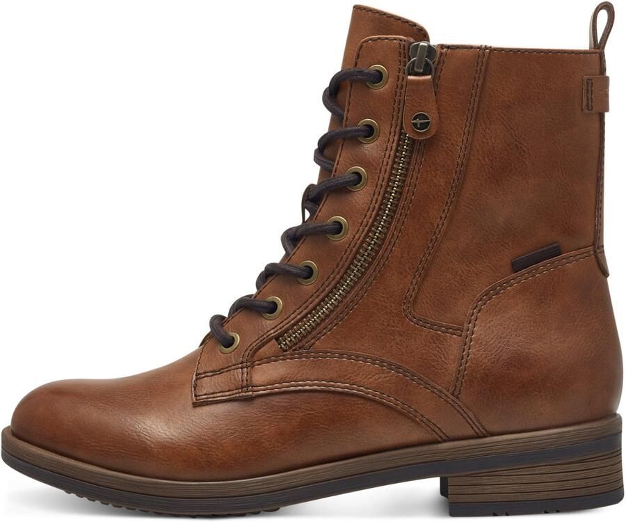 Tamaris Hoge veterschoenen SHAE blokhak veterschoenen laarsjes met decoratieve ritssluiting