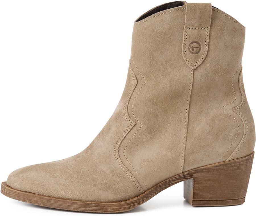 Tamaris dames cowboy-laarsjes van leer 1-25702-41-4B0 Laarzen Beige