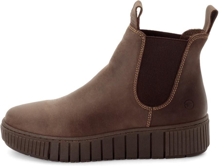 Tamaris dames Chelsea boot 1-25403-43-309 leren laars enkellaars dames bruin