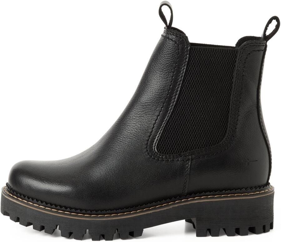 Tamaris dames leren Chelsea-laars 1-26494-45-003 Warm voering M2649445 Zwart