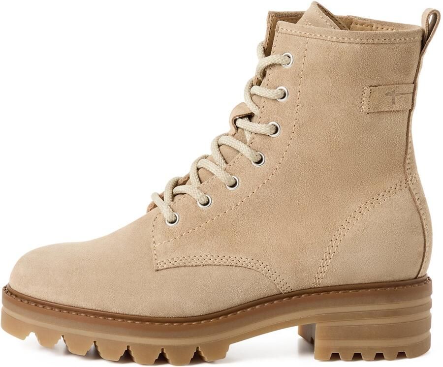 Tamaris dameslaarzen met veters beige
