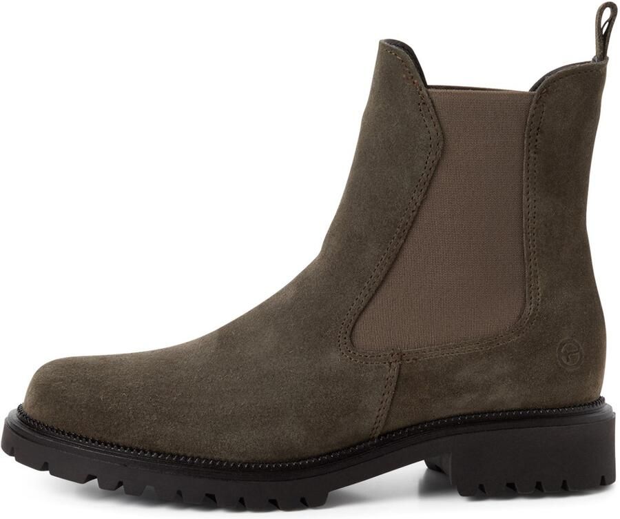 Tamaris dames Chelsea boot leren laarzen enkellaarzen dames M2542741 olijf