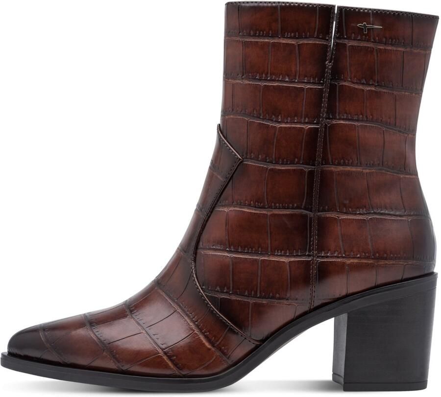 Tamaris Enkellaarzen croco bruin