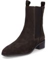 Tamaris chelsea boots van echt rundleer - Donkerbruin