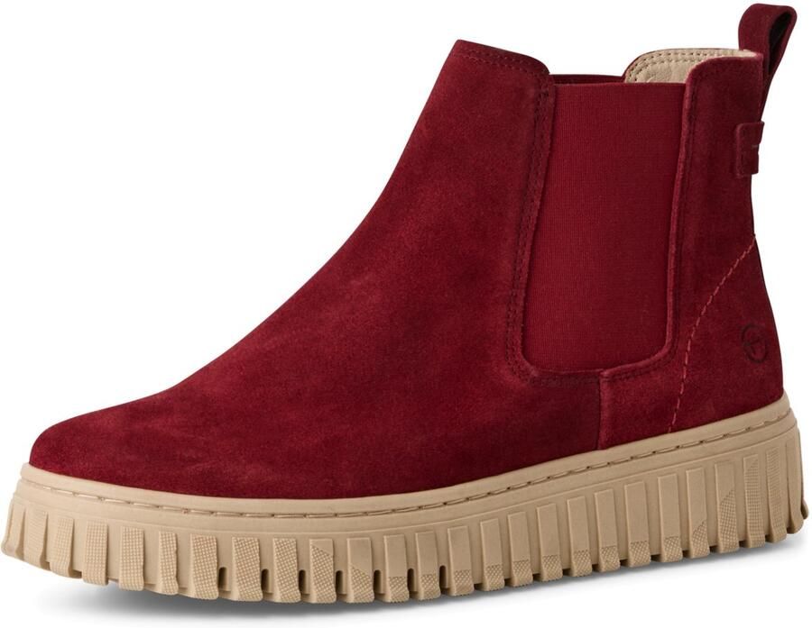 Tamaris Chelsea-boots plateau enkellaars laarzen met stretch aan beide zijden