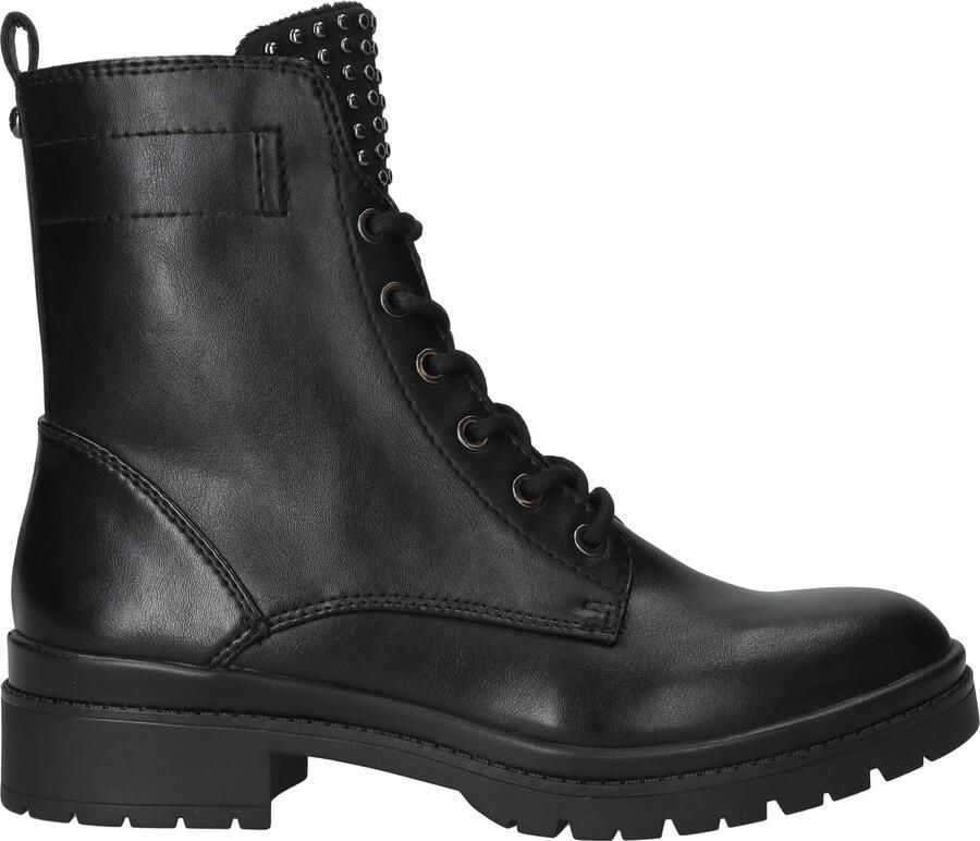 Tamaris Veterlaarsjes blokhak veterschoenen bikerboots bezet met studs