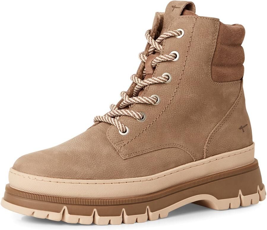 Tamaris dames lace-up leren enkellaars 1-25200-45-341 Laarzen Taupe