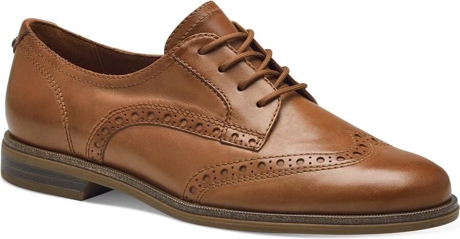 Tamaris Veterschoenen blokhak businessschoen lage schoen met lyra-perforatie