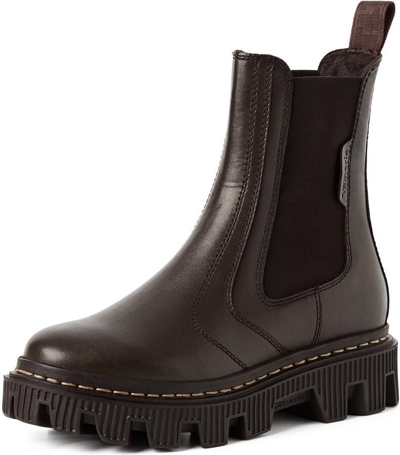 Tamaris dames leren Chelsea-laars 1-25488-47-304 enkellaarsjes voor dames bruin