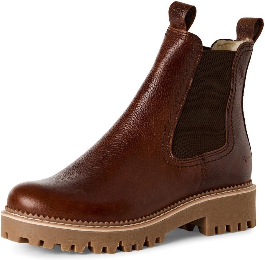 Tamaris dames leren Chelsea-laars 1-26494-45-305 Warm voering M2649445 Bruin