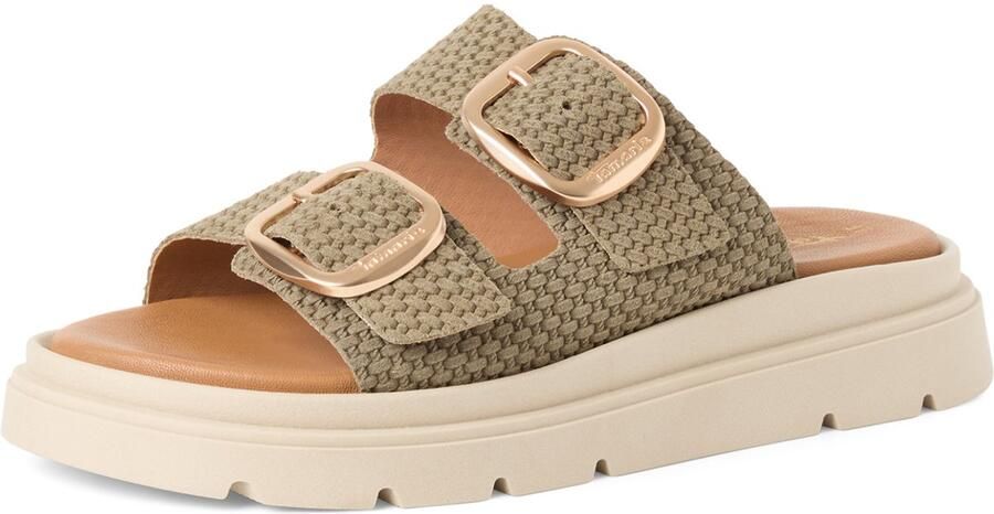 Tamaris dames leren muiltjes 1-27239-42-712 damesschoenen sleehak groen - Foto 2