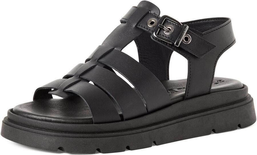 Tamaris dames leren sandalen 1-28214-46-003 damesschoenen sleehak zwart - Foto 2
