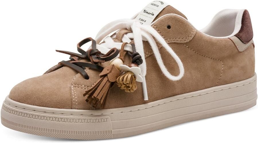 Tamaris dames leren sneaker 1-23708-47-310 lage veterschoen voor dames bruin - Foto 5