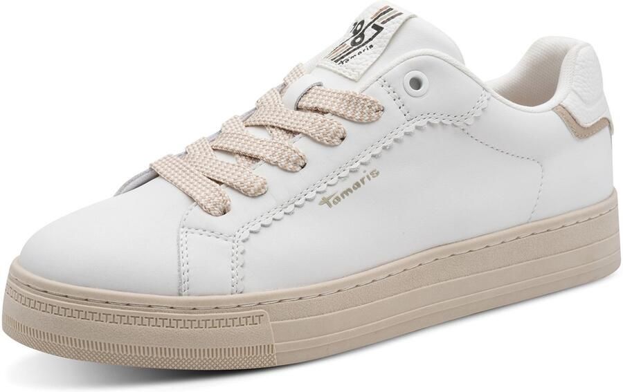 Tamaris dames leren sneaker 1-23730-47-117 dames veterschoen Wit - Foto 2