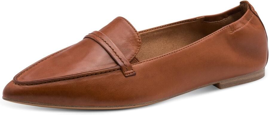 Tamaris leren instappers dames 1-24237-46-305 Damesschoenen Lage schoen bruin