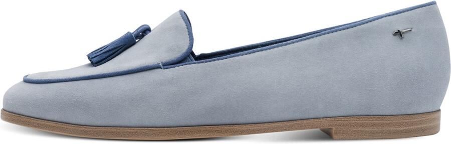 Tamaris 1-24221-44-895 dames leren slip-on mocassin dames lage schoen lichtblauw