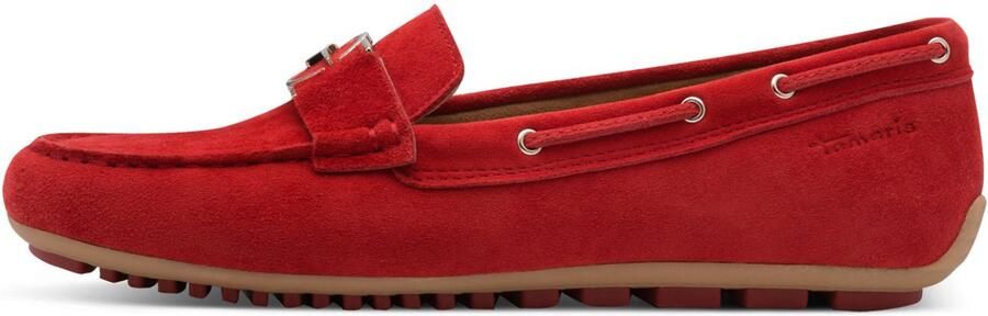 Tamaris dames slip-on schoen 1-24630-44 500 Moccassin damesschoenen leer rood